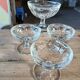 4 small old glass cups