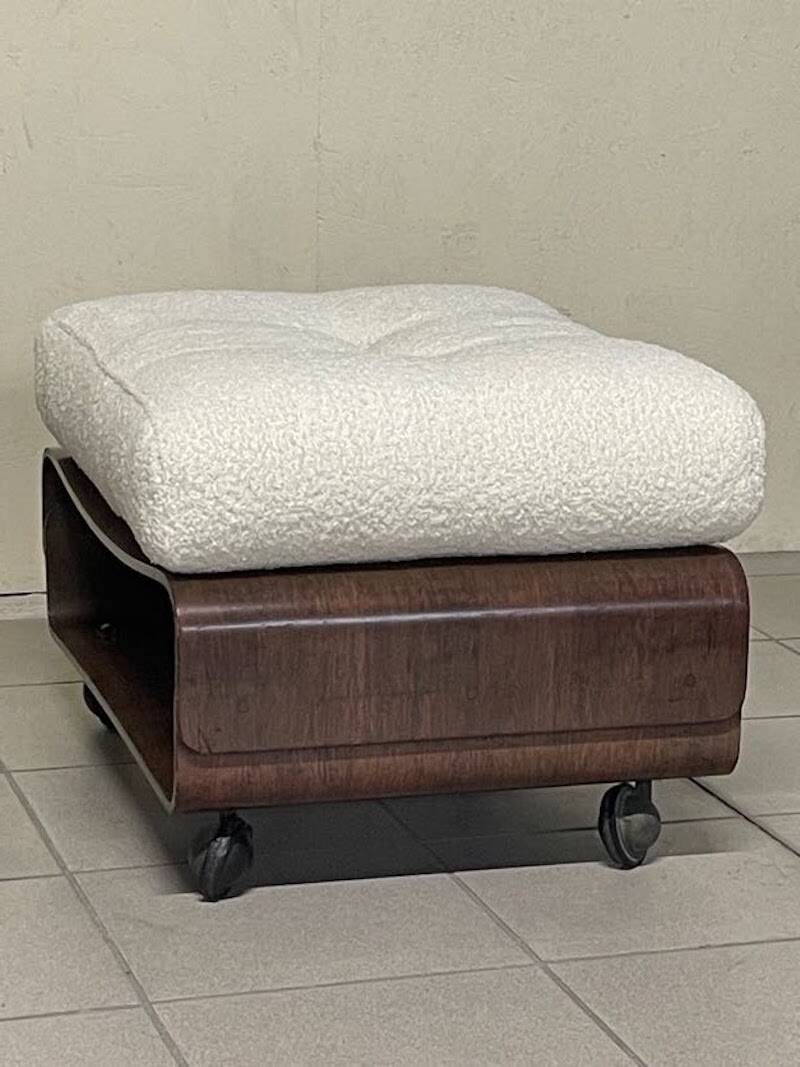 Poltrona 401 con poggiapiedi di Menilio Taro per Cinova, 1964