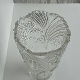 Glass vase with stylized flower pattern