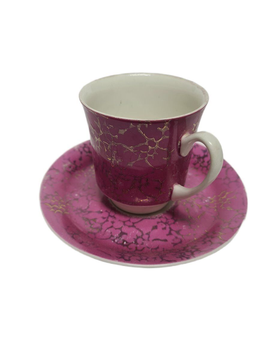 Vintage Polish cup and saucer from Ćmielów pottery, 1970s, set of 2