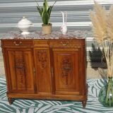 Art Deco buffet in walnut and marble