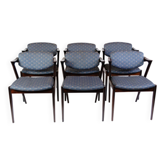 Ensemble de six chaises de salle à manger modèle 42 par Kai Kristiansen pour Schou Andersen