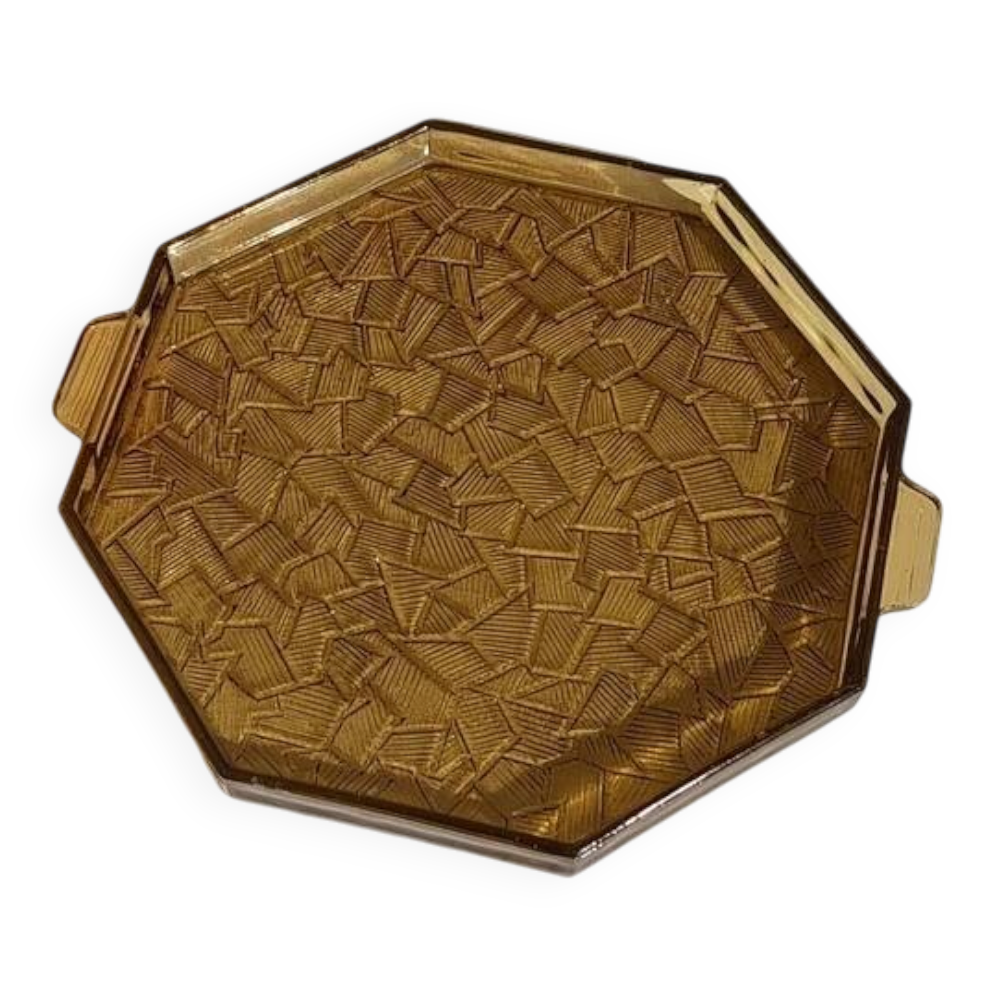 Smoked glass Art Deco tray