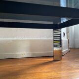 Italian rectangular coffee table in smoked glass vintage 1970