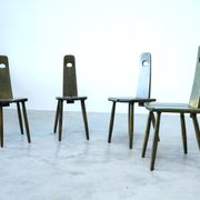 Set of four unique Dutch dining chairs