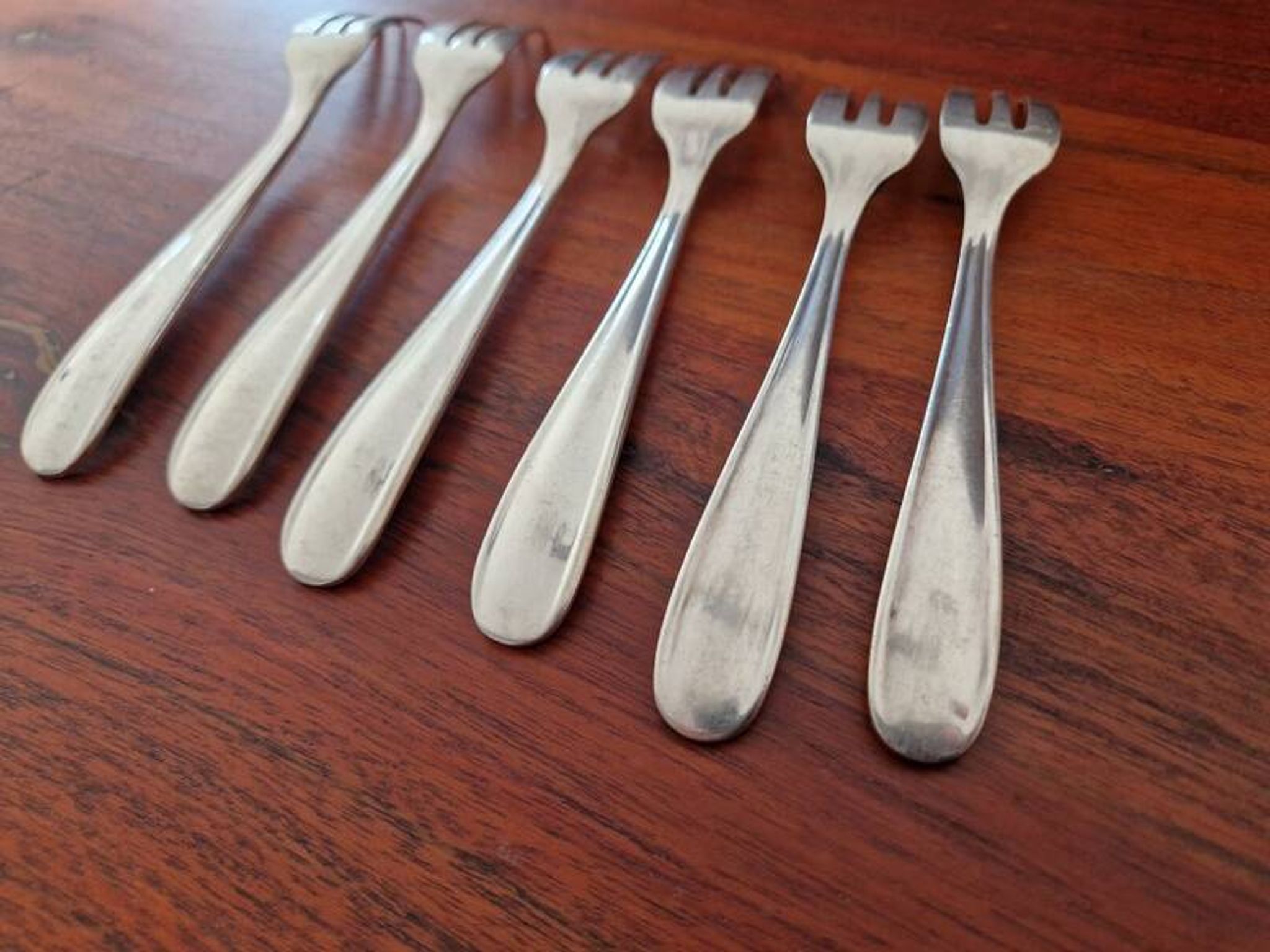 Christofle - Set of 6 Dax model cake forks in silver-plated metal