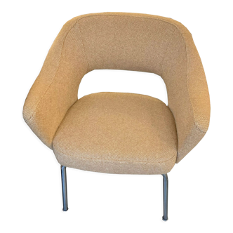 Fauteuil mid-century, années 60, beige