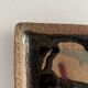 Square trinket dish in glazed ceramic, signed by F. Baudet, France 1970