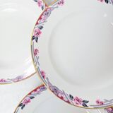 Set of 5 deep plates in Limoges porcelain Bhl