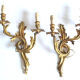 Duo of gilded bronze wall lamps