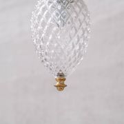 Mid-century brass and glass thin pendant light