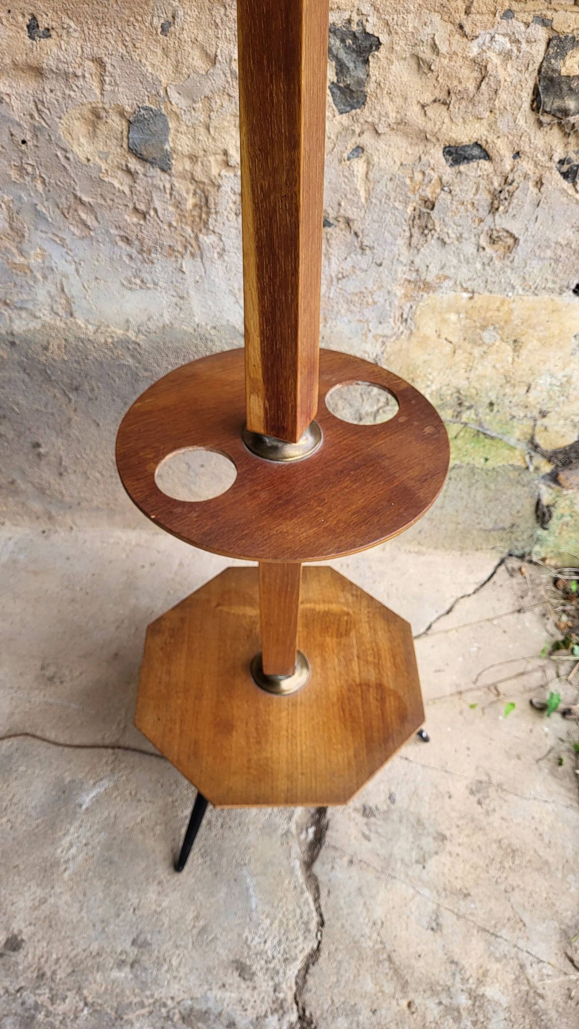 Lampadaire tablette 3 feux vintage années 50