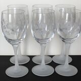 Set de 6 verres à vin en cristal taillé