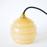 Small glass ball pendant from Clichy, Yellow, 1930