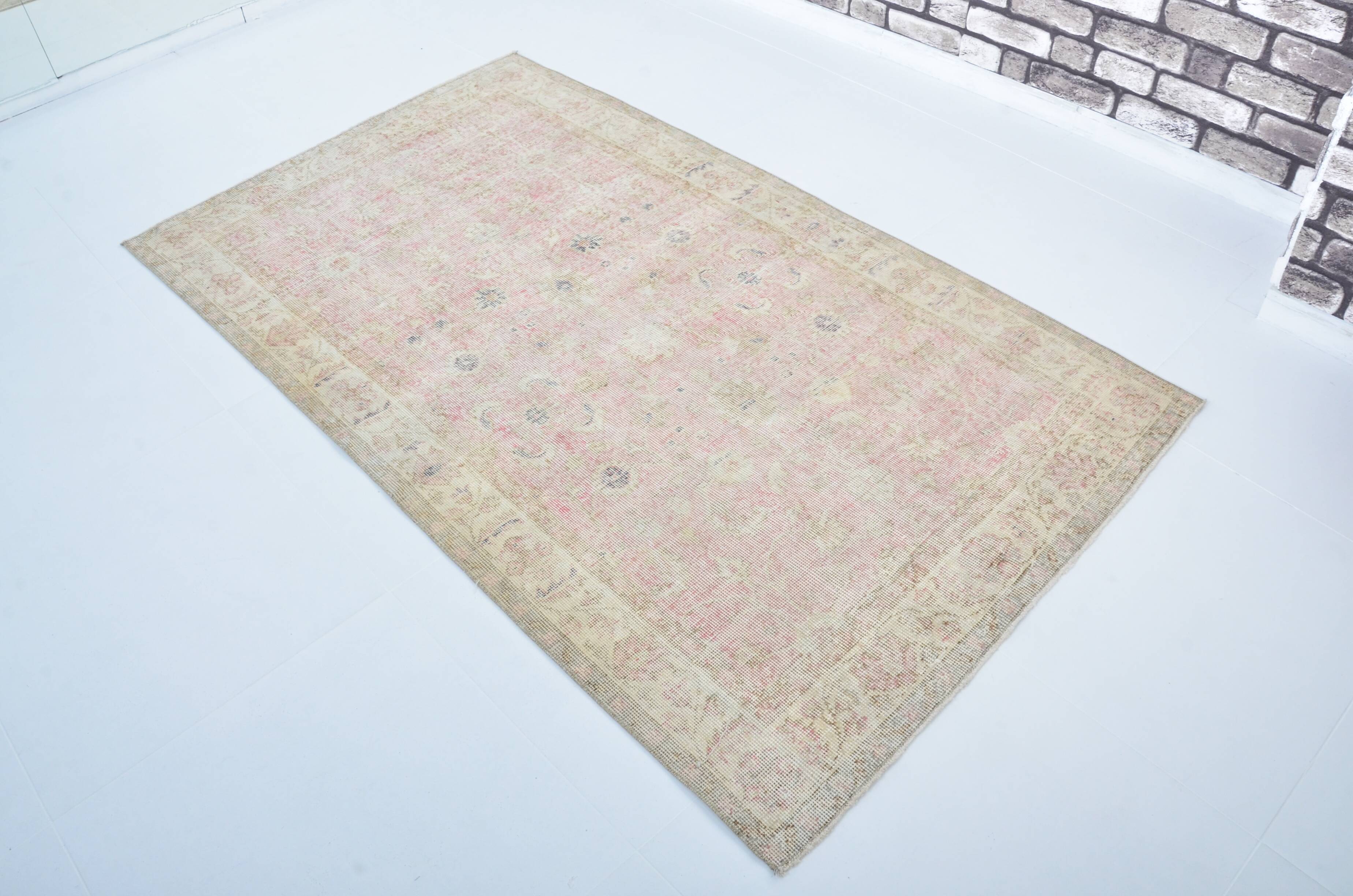 Tapis floral turc beige et rose sku 3221