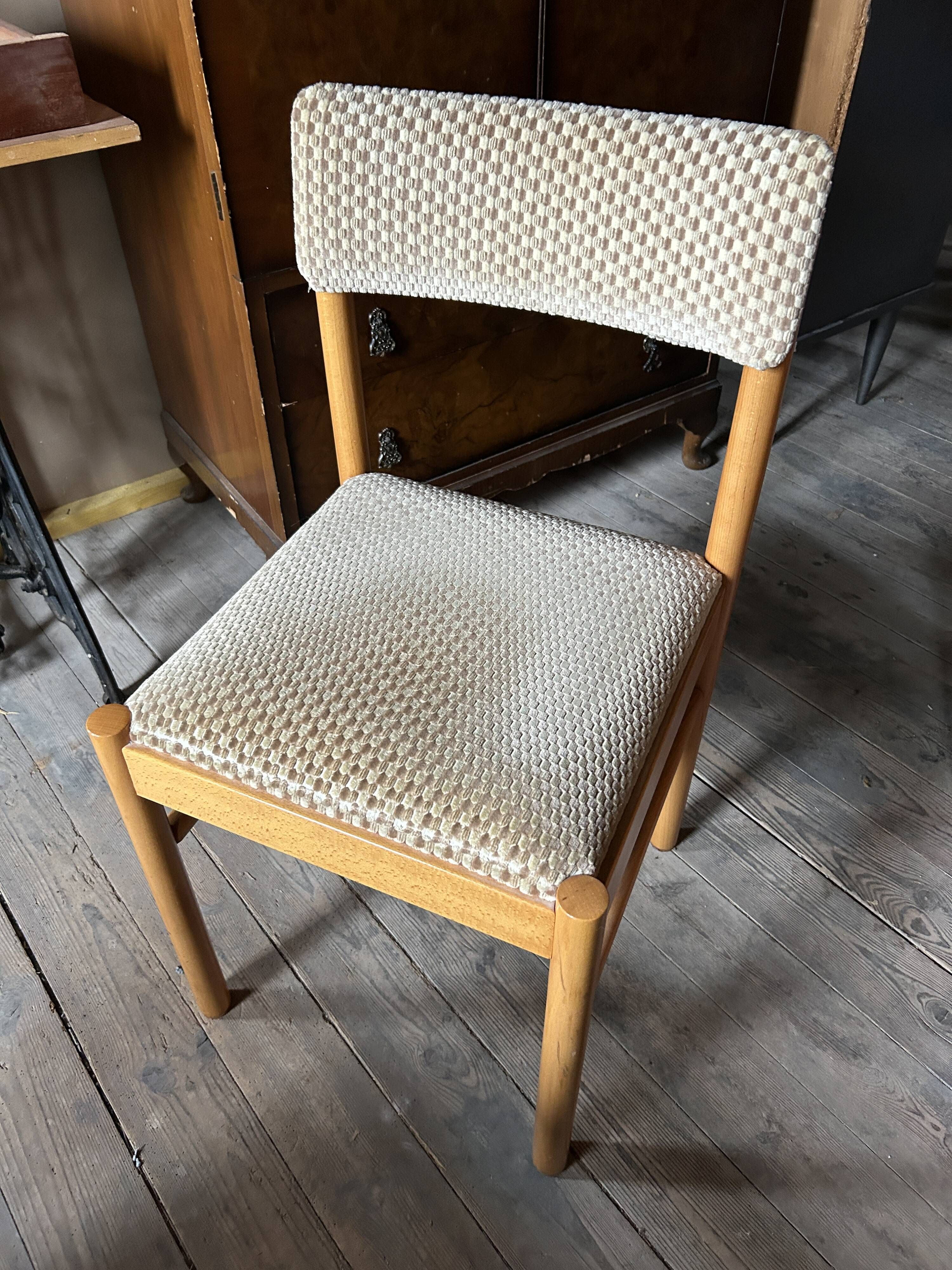 Baumann wood and velvet chair, Scandinavian spirit, vintage, 60s