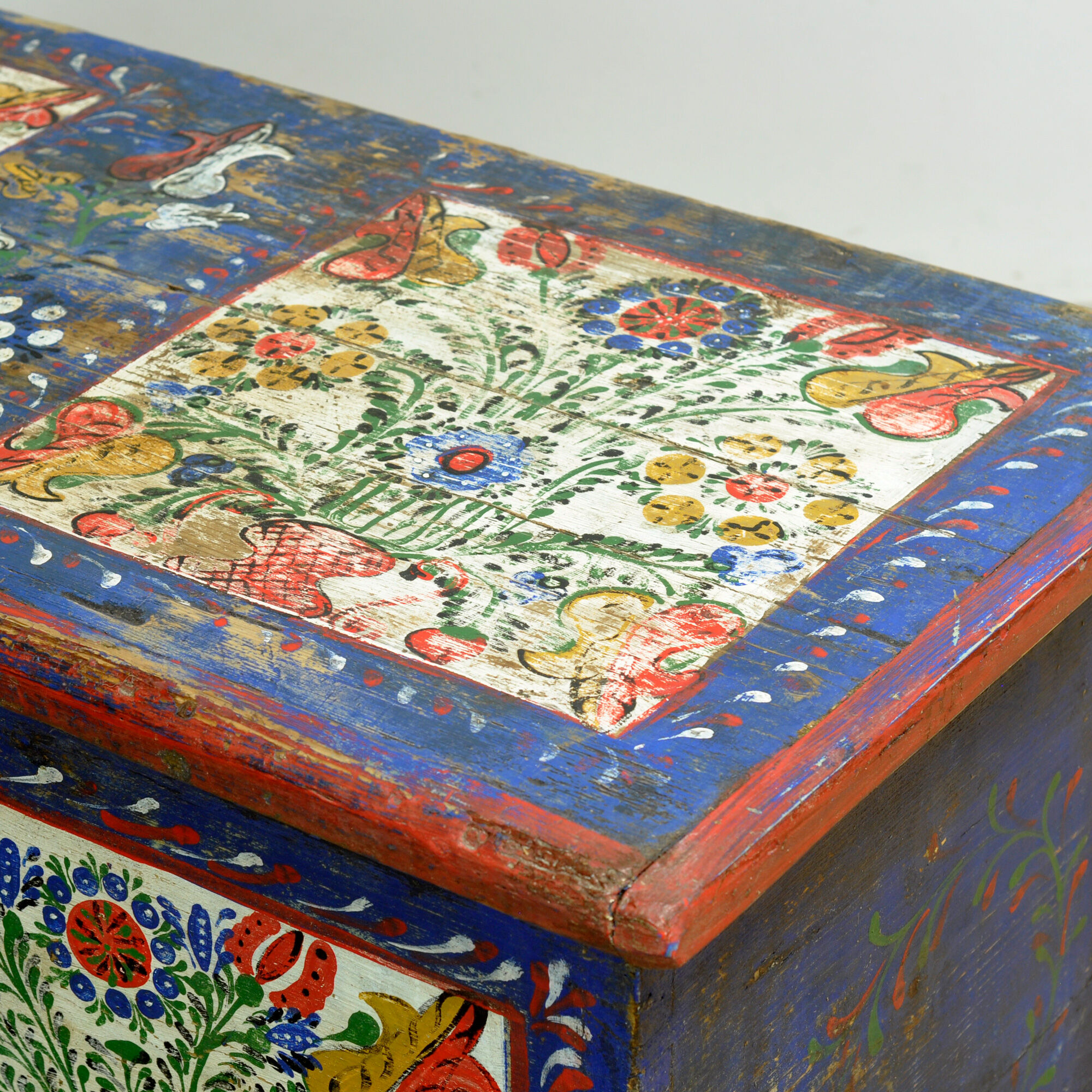 Folk art bridal chest, dated 1883