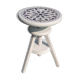 Adjustable screw stool in patinated wood