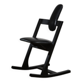 Black Leather Ergonomic Chair Pendulum by Peter Opsvik for Stokke, 1983