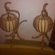 Deux appliques en rotin