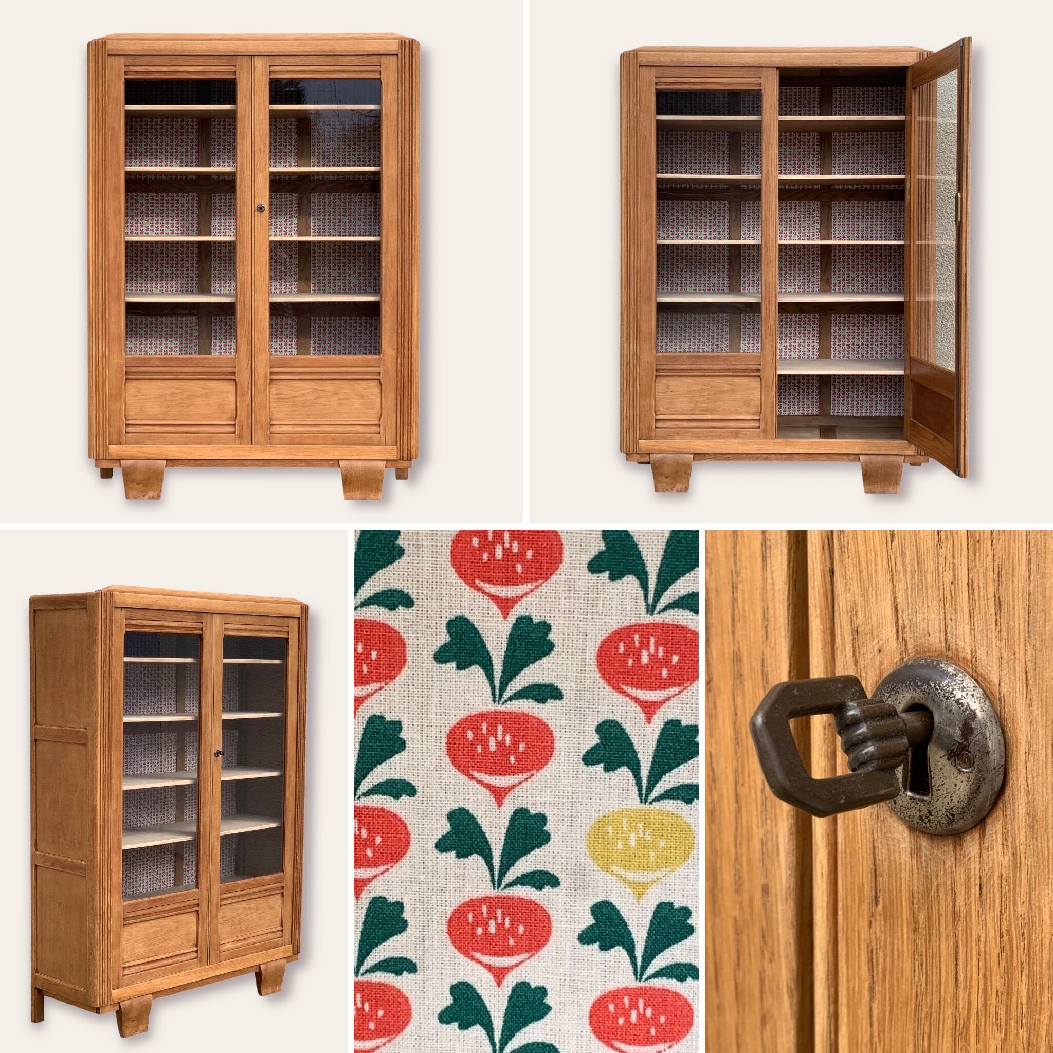 Parisian glazed wardrobe 1930 raw wood