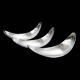 “Leaf” bowl / medium size / Helle Damkjær for Georg Jensen / brushed stainless steel / asymmetrical / Danish modern design