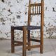 Chaise brutaliste bois et cuir espagnol, 1950