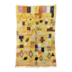 Modern yellow Berber rug from Morocco in wool.