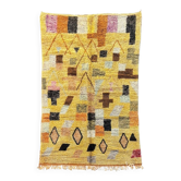Tapis jaune moderne berbere marocain en laine