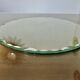 Vintage large round mirror, to be placed, bevelled, Art Deco, 1940s 50s
