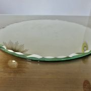 Vintage large round mirror, to be placed, bevelled, Art Deco, 1940s 50s