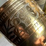 Calices, verre à pied en laiton gravés