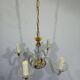 4-light glass and brass chandelier