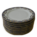 Lot de 12 assiettes à dessert en porcelaine de limoges.