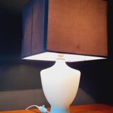 Vintage 50s Lamp Base in White Opaline