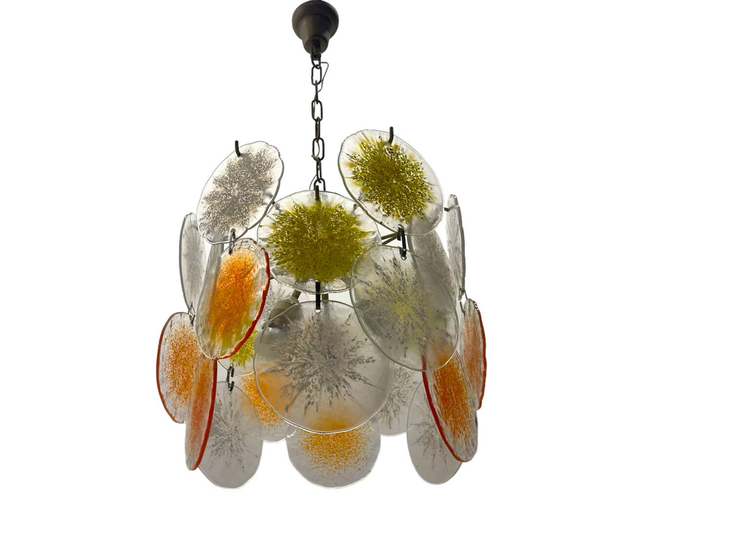 Murano Glass Disc Snowflake Chandelier 1960’s