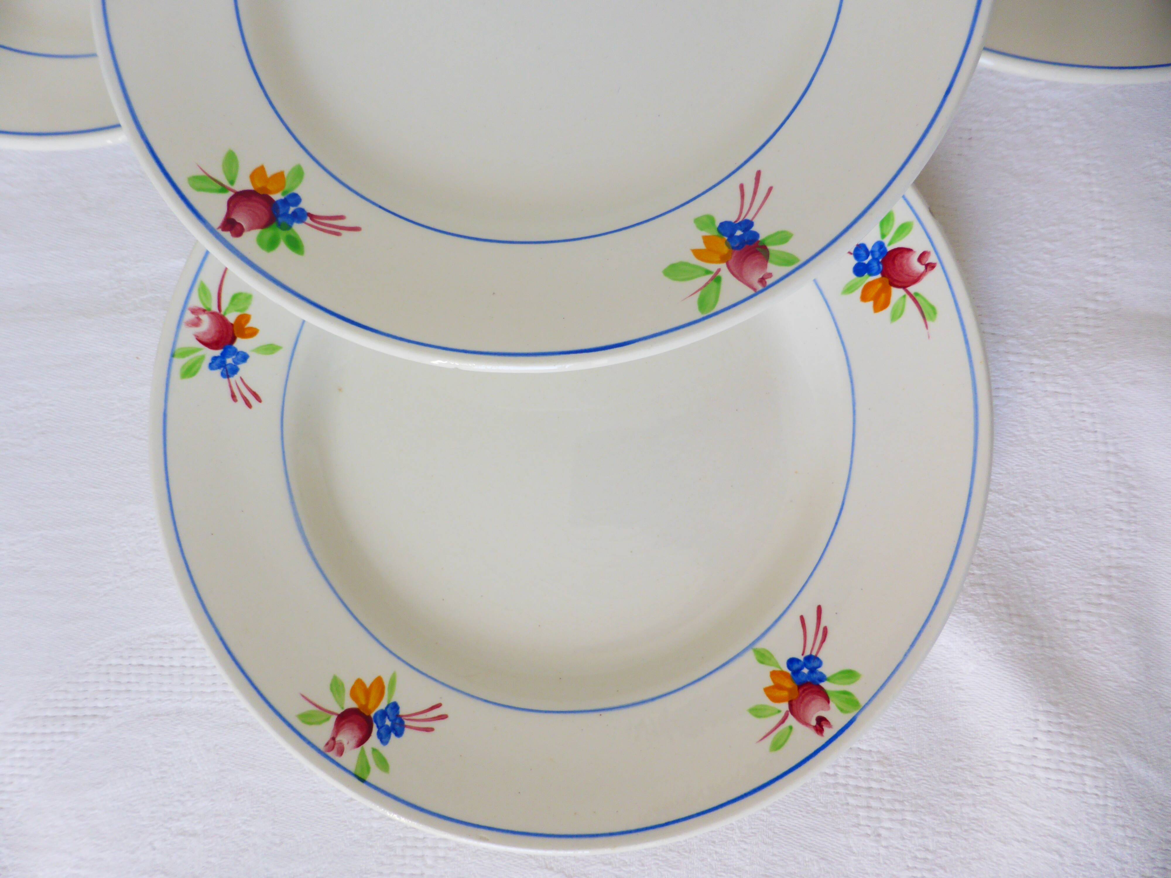 4 dessert plates of Gien model Nice