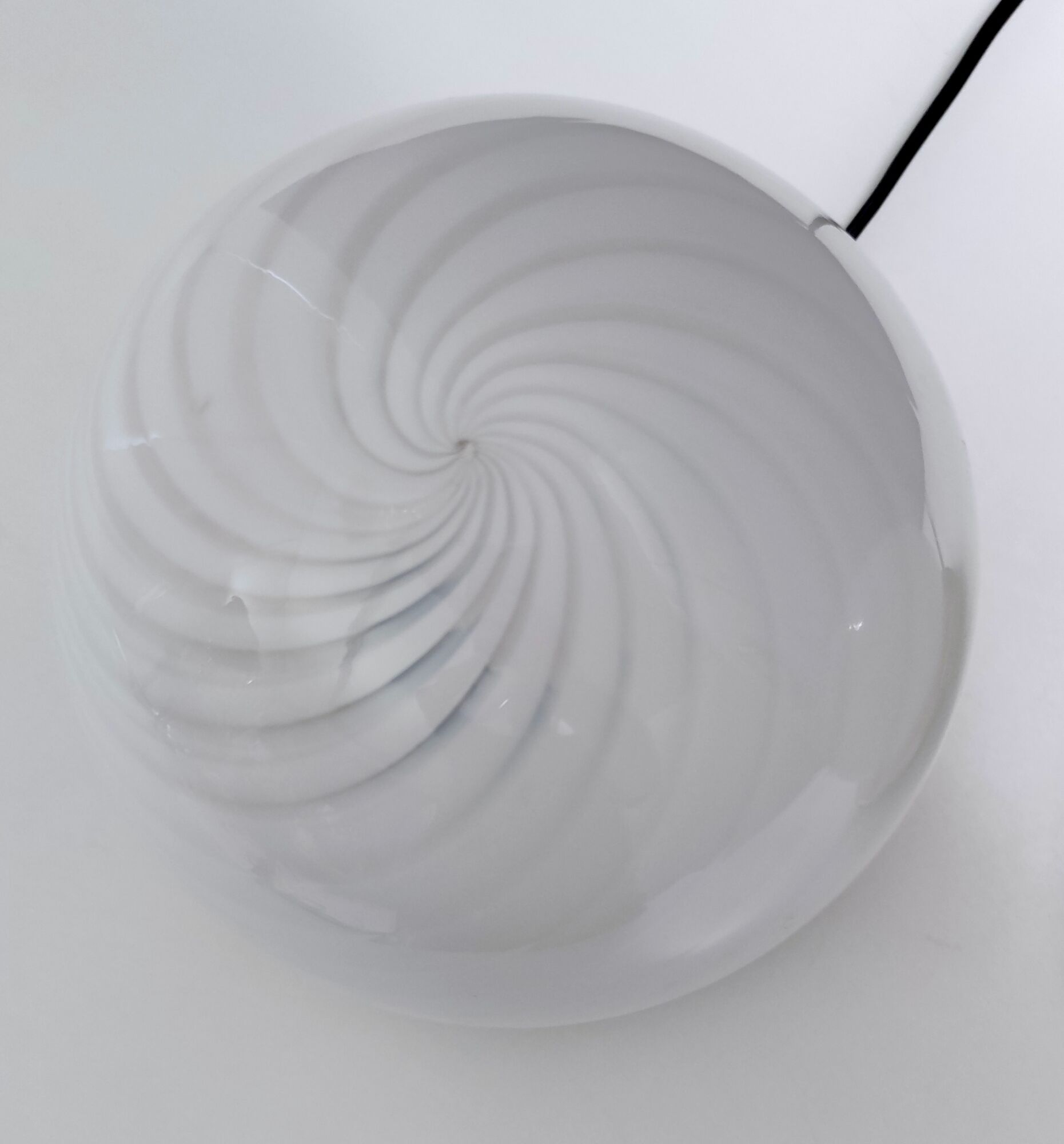 Pair of postmodern spheric murano glass table lamps by tronconi, italy