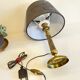 Candlestick lamp solid brass and velvet