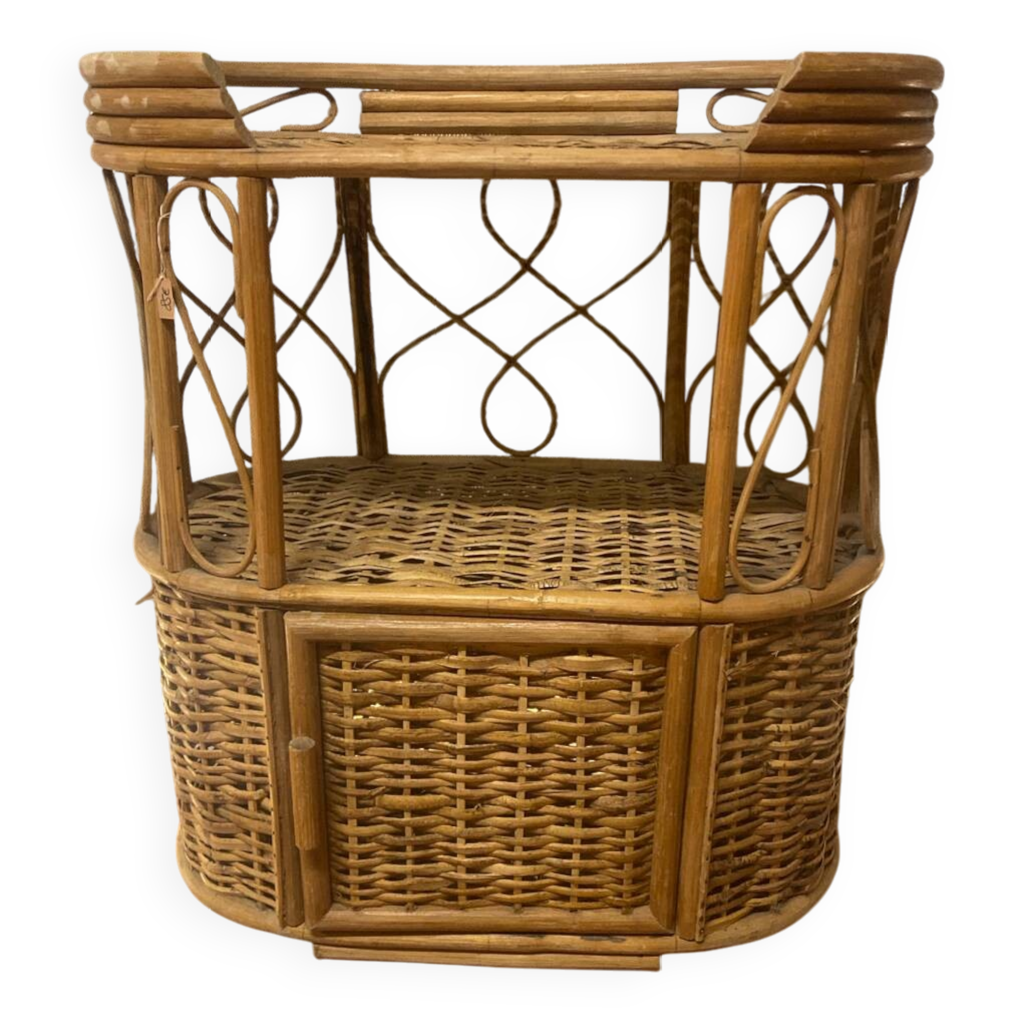 Vintage rattan bedside table