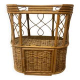 Vintage rattan bedside table
