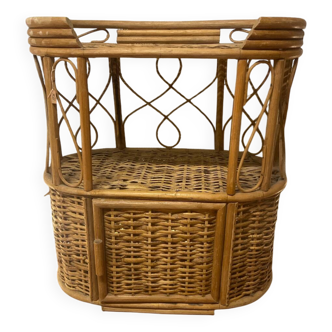 Vintage rattan bedside table