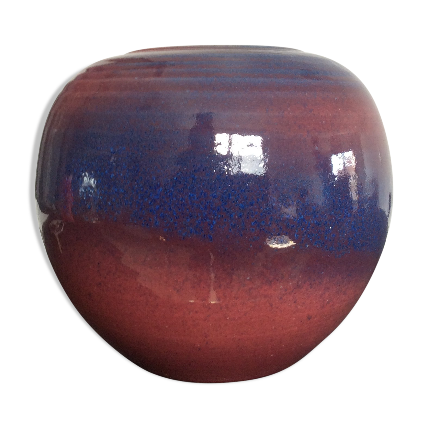 Vintage ball vase 70/80s ceramic enamelled