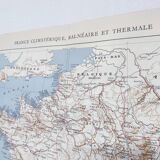 Vintage map of seaside and thermal France from 1950