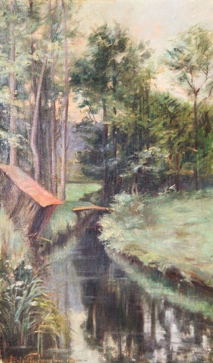 Washing Place Near the Woods by Niles Langlois dated 1907