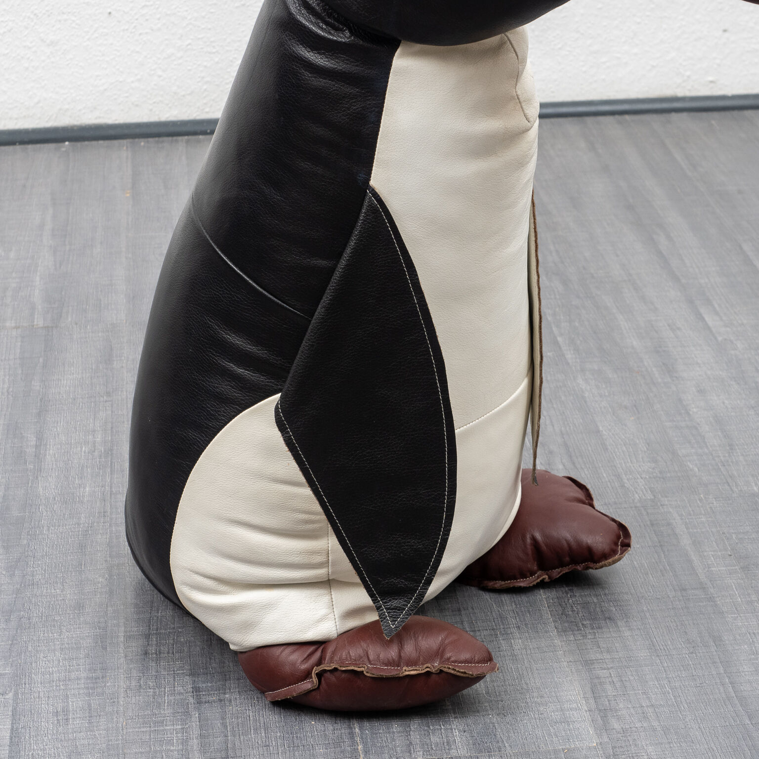Leather decoration object, 70s, penguin
