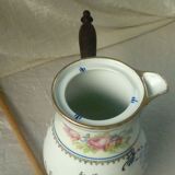 Limoges porcelain chocolatiere with its moussoir