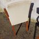 Pair of bridge armchairs from the 50s off-white velvet