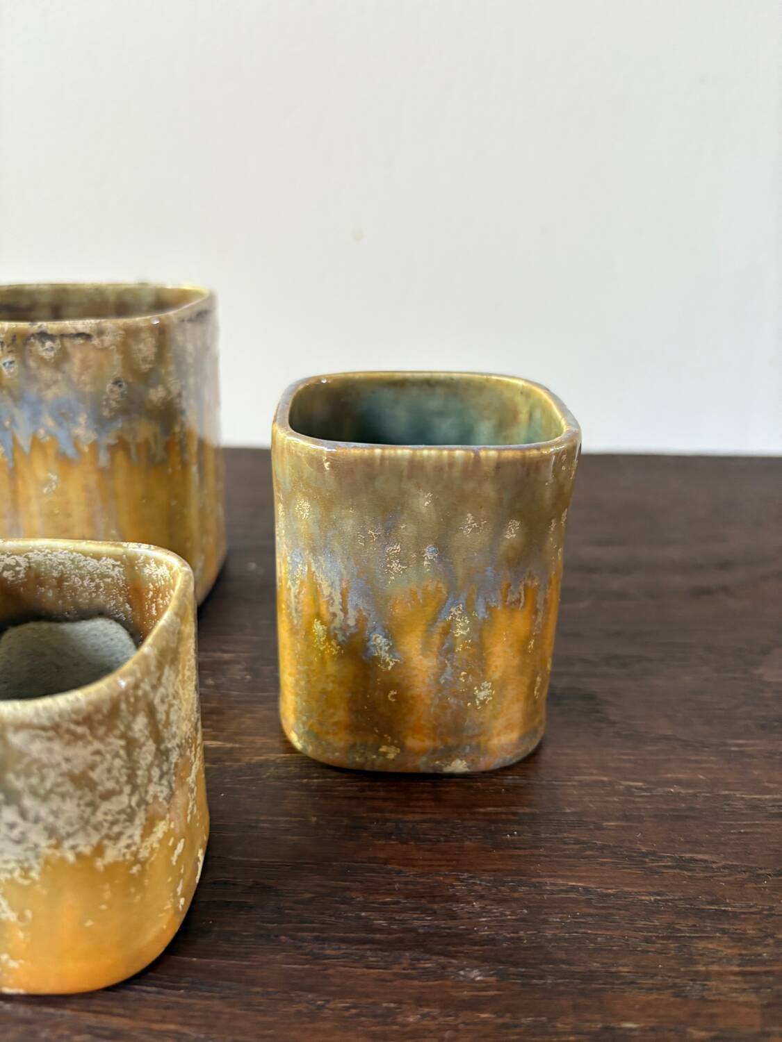 Set of 3 Art Nouveau flower pots by Gustav de Bruyn
