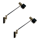 Adjustable Metal Wall Lights, 1950, Set of 2